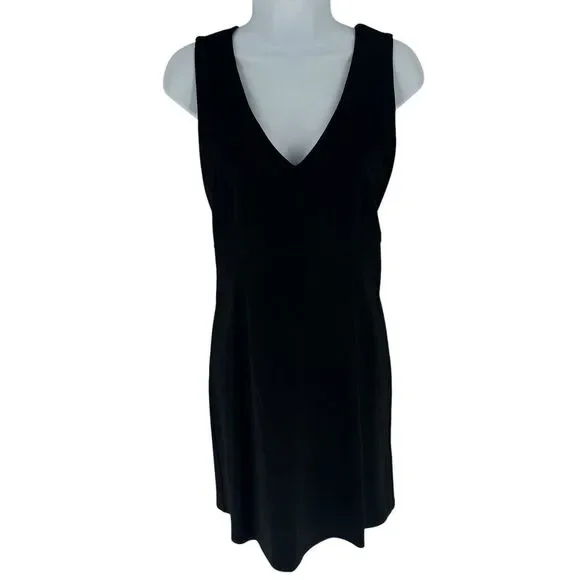 Jude Connally Dress Womens Medium Black Naomi Ponte Knit Sleeveless NEW $228